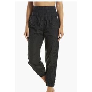 FP Movement The Way Home Joggers Black XS High Rise Nylon Track Pants NWT $60